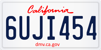 CA license plate 6UJI454