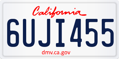 CA license plate 6UJI455
