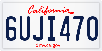 CA license plate 6UJI470