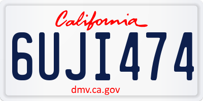 CA license plate 6UJI474
