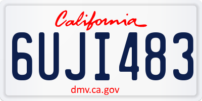 CA license plate 6UJI483