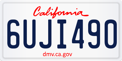 CA license plate 6UJI490