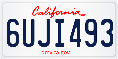 CA license plate 6UJI493