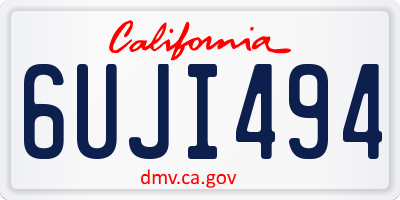 CA license plate 6UJI494