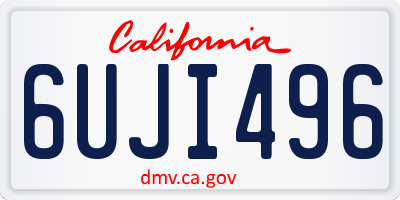 CA license plate 6UJI496
