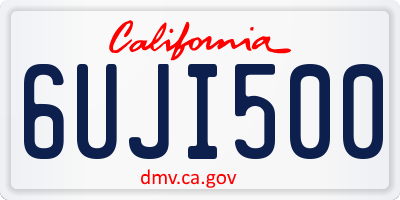 CA license plate 6UJI500