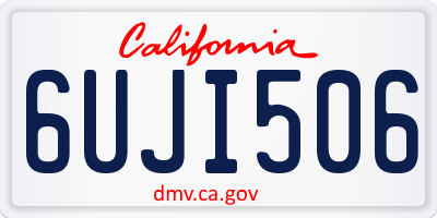 CA license plate 6UJI506