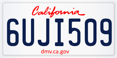 CA license plate 6UJI509