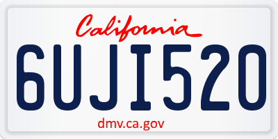 CA license plate 6UJI520