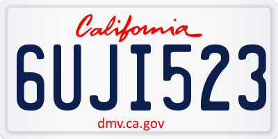 CA license plate 6UJI523