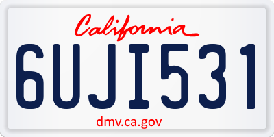 CA license plate 6UJI531