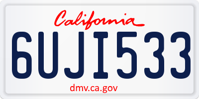 CA license plate 6UJI533