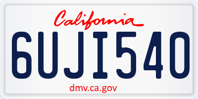 CA license plate 6UJI540