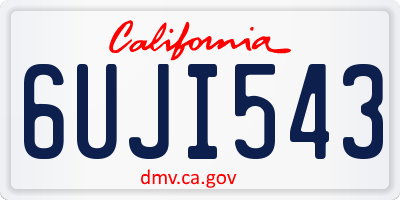 CA license plate 6UJI543