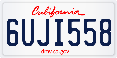 CA license plate 6UJI558