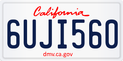 CA license plate 6UJI560