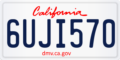 CA license plate 6UJI570