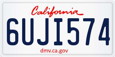 CA license plate 6UJI574
