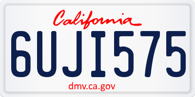 CA license plate 6UJI575