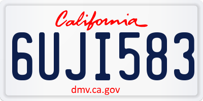 CA license plate 6UJI583