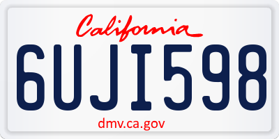 CA license plate 6UJI598