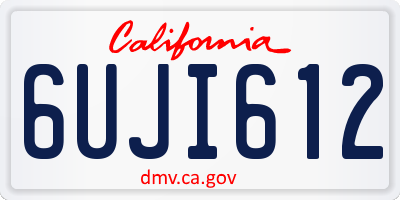 CA license plate 6UJI612