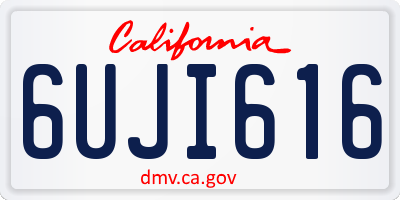CA license plate 6UJI616