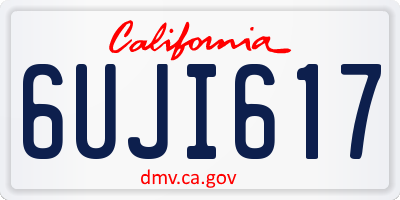 CA license plate 6UJI617