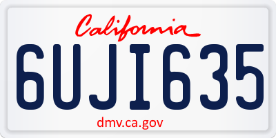 CA license plate 6UJI635
