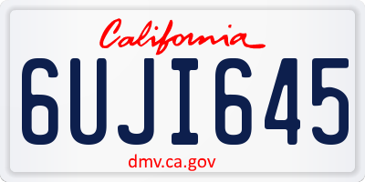 CA license plate 6UJI645