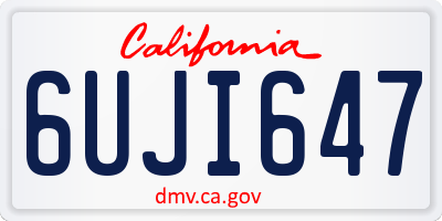 CA license plate 6UJI647