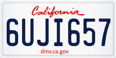 CA license plate 6UJI657