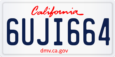 CA license plate 6UJI664