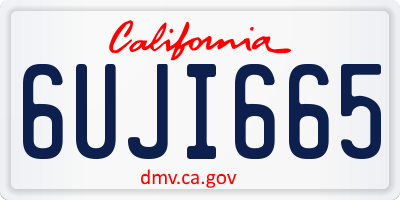 CA license plate 6UJI665