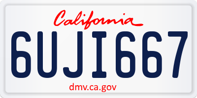 CA license plate 6UJI667