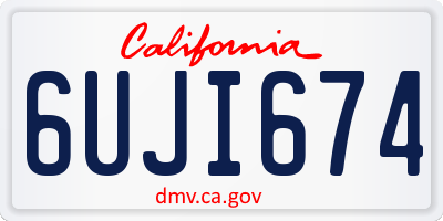 CA license plate 6UJI674