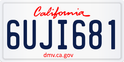 CA license plate 6UJI681