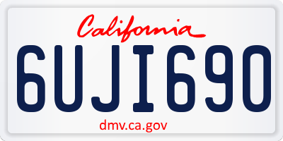 CA license plate 6UJI690