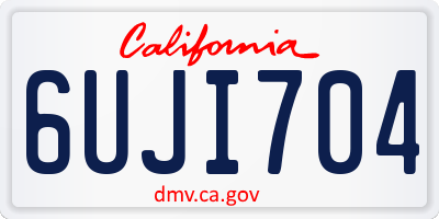 CA license plate 6UJI704