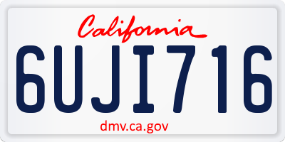 CA license plate 6UJI716