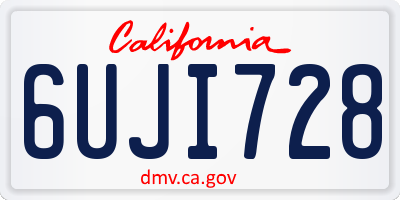 CA license plate 6UJI728