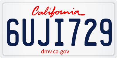 CA license plate 6UJI729