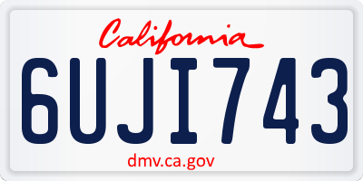 CA license plate 6UJI743