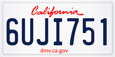 CA license plate 6UJI751