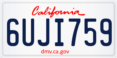 CA license plate 6UJI759