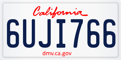 CA license plate 6UJI766