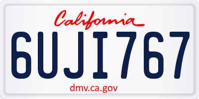CA license plate 6UJI767