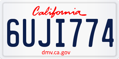 CA license plate 6UJI774