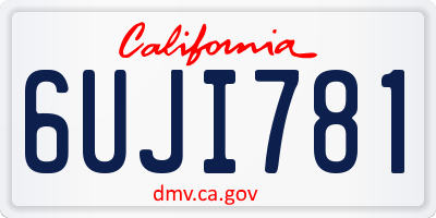 CA license plate 6UJI781