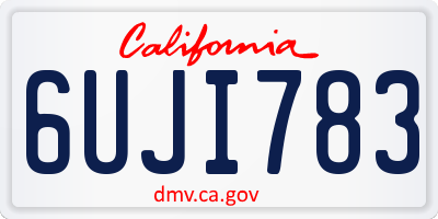 CA license plate 6UJI783